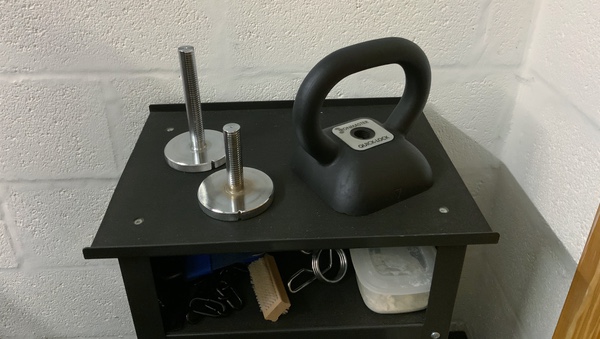 General picture of the Ironmaster Quick-Lock Kettlebell Handle on the stand