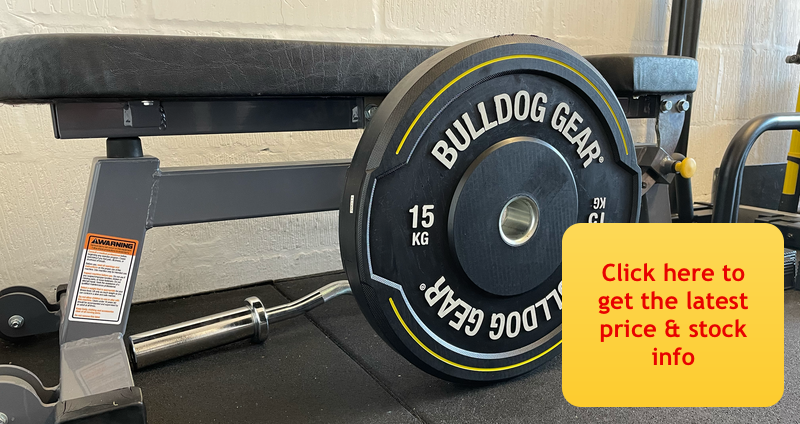Click the picture to get the latest price & stock information on the Bulldog 100kg bumper plate set