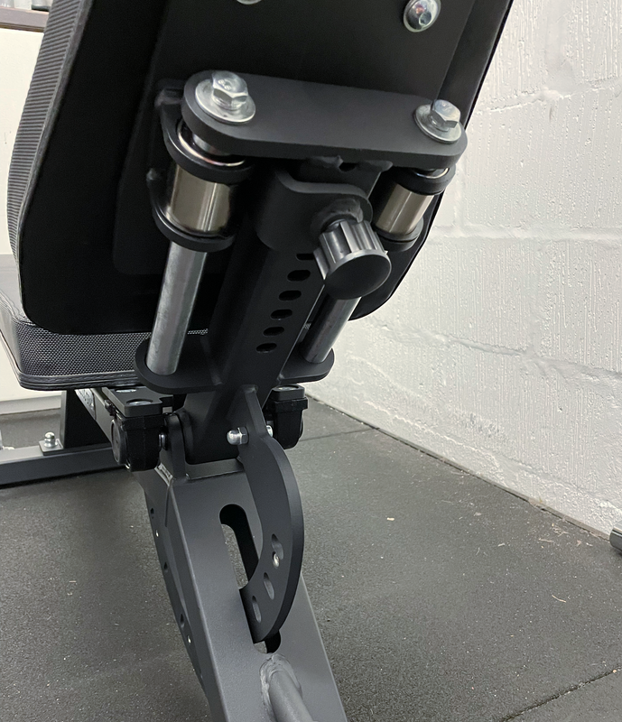 The zero gap sliding mechanism pictured up close - unscrew then use pop pin adjuster to slide forwards and backwards; Tighten once happy with position
