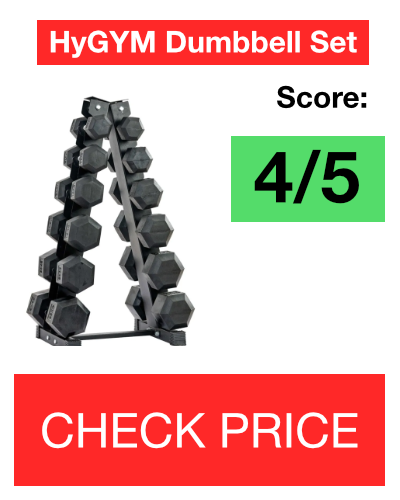 HyGYM dumbbell set review box